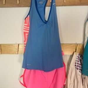 Active 5 pieces V neck sleeveless tanks squorts and shorts